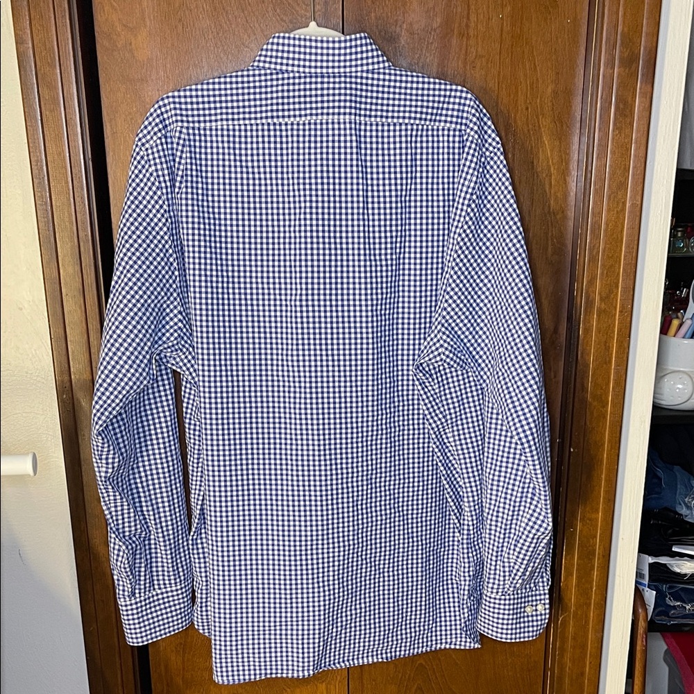 Polo by Ralph Lauren Blue and White Checkered Gingham Oxford Shirt 17.5 36/37 - Picture 5 of 5
